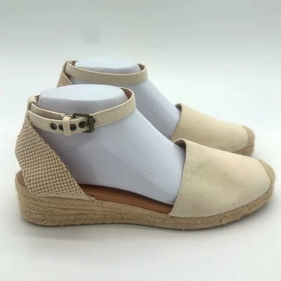 Madewell The Evelina Espadrille In Resourced Canvas In Cloud Lining Size 8 - Picture 6 of 16